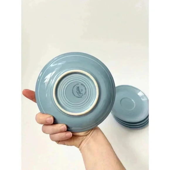 Set of 5 Fiestaware Homer Laughlin Baby Blue Saucer Plates - Picture 5 of 9